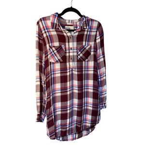 Multi Plaid Mini Shirt Dress